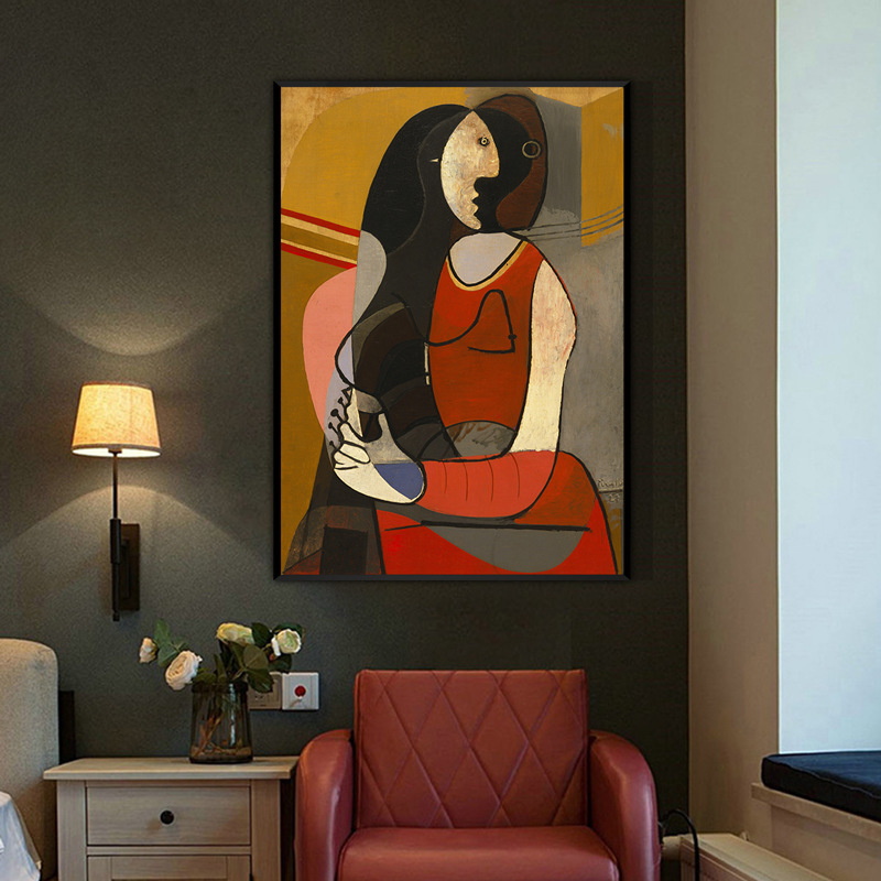 毕加索梦抽象油画小众个性挂画后现代简约艺术世界名画装饰画墙画