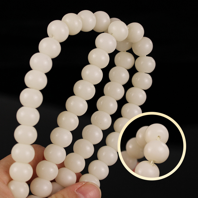 White Jade Bodhi Root 108 Pieces Apple round Beads Bodhi Crafts High Throw Bodhi Apple round Bracelet Wholesale