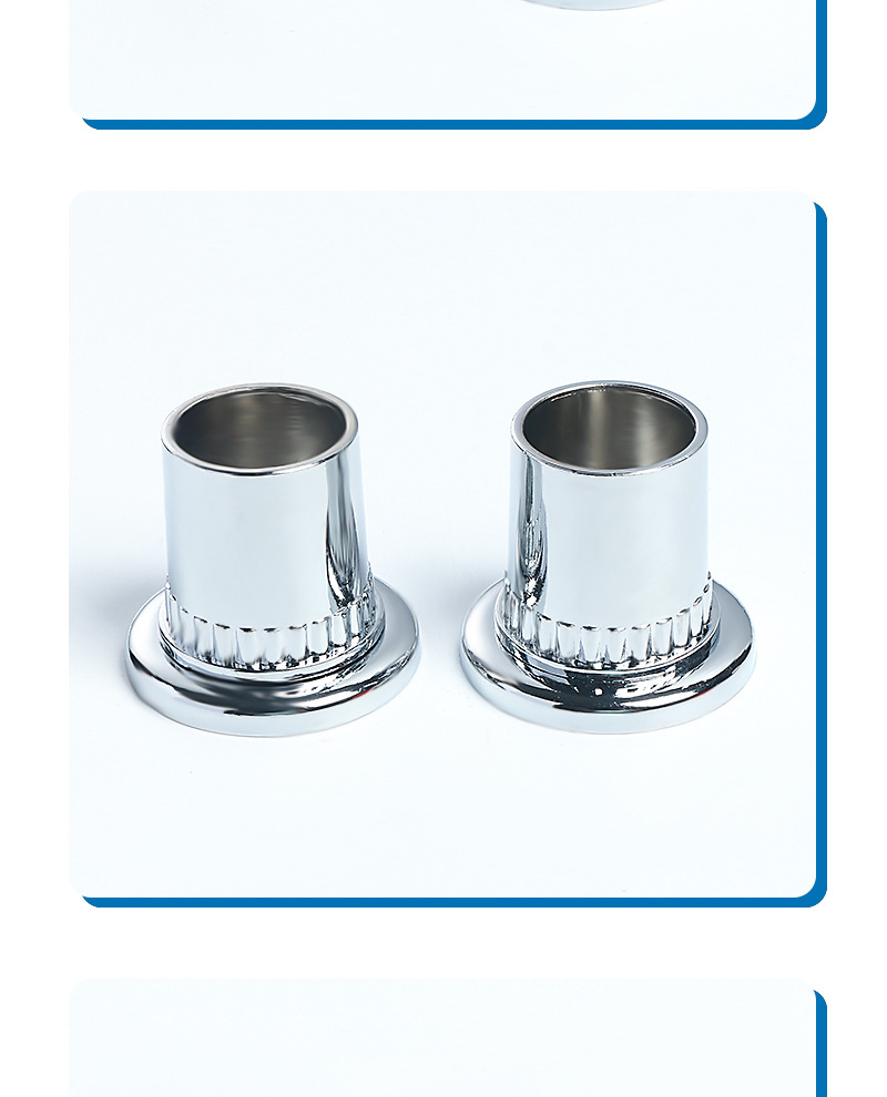 锌合金加厚镀铬圆管扣兰衣柜挂衣杆阳台晾衣杆浴室固定底座