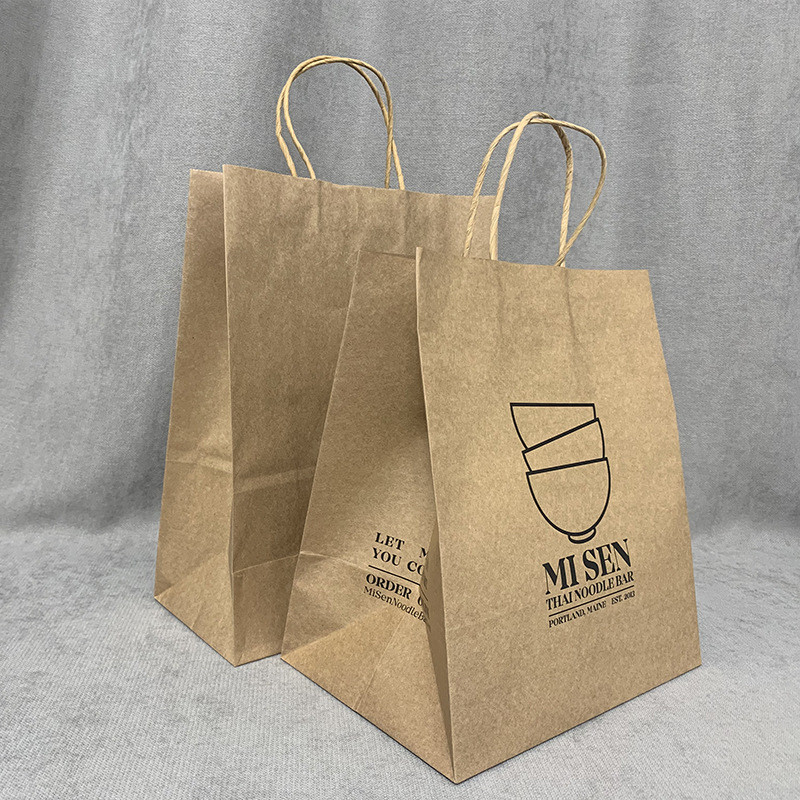 现货服装店牛皮纸袋子月饼礼品服装包装手提袋定制烘培奶茶打包袋