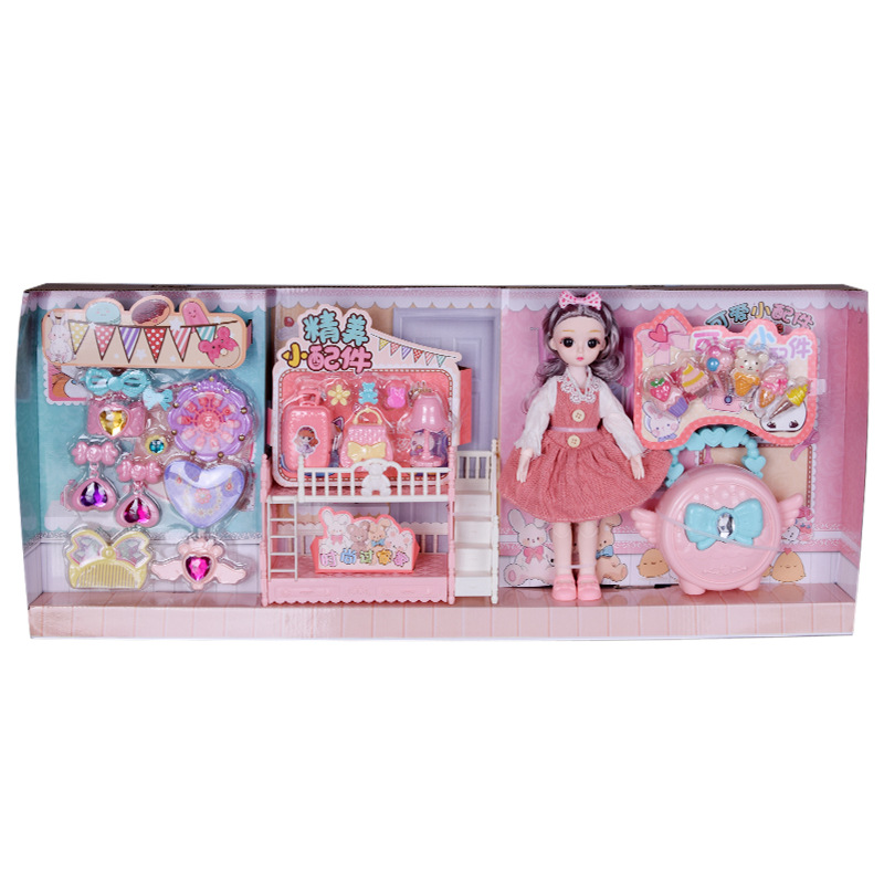 29cm Barbie Doll Children Play House Simulation Bedroom Dressing Table Accessories Exquisite Toy Gift Set