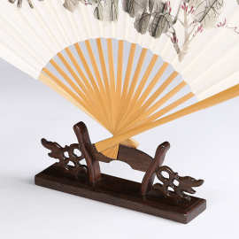 中式扇架扇托折扇团扇摆放落地展示架扇子底座实木可拆卸批发