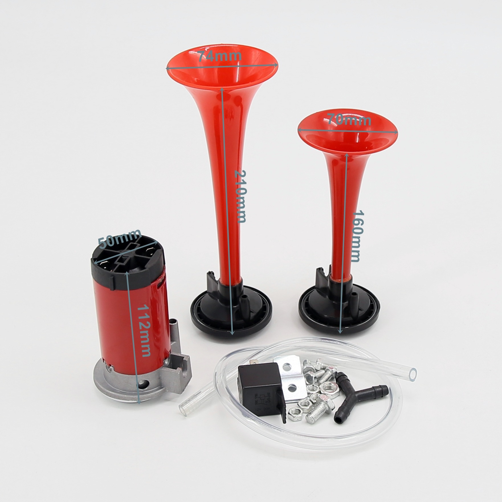 批发-as042b 双管电动泵气喇叭12v汽车气喇叭摩托车改装气喇叭