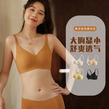 春秋保暖无痕磨毛果冻条聚拢内衣女无钢圈大胸显小防下垂文胸胸罩