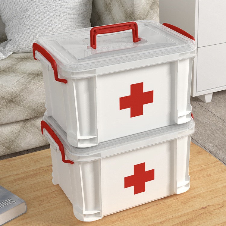 多层药箱家庭装家用医药箱大容量药品收纳箱透明大号医疗急救药盒