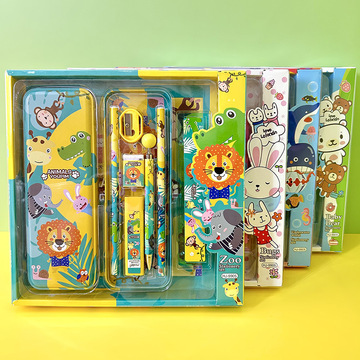 卡通八件套文具套装 小学生学习用品 六一幼儿园礼盒儿童礼品批发