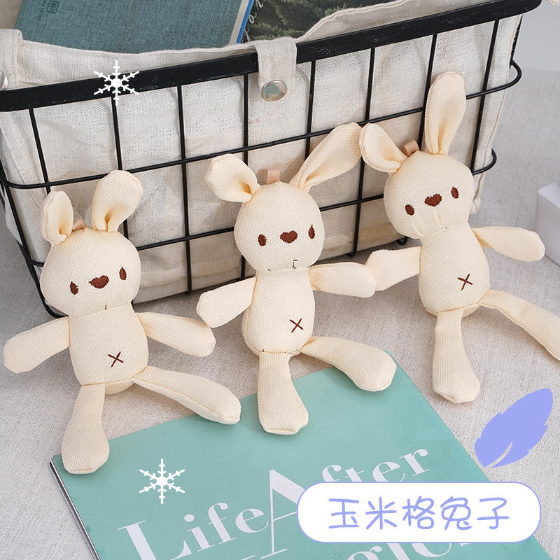 Cross-Border New Arrival Popular Corn Grid Rabbit Plush Toy Factory Direct Sales Kindergarten Gift Doll for Children Wholesale