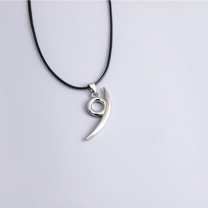 火影忍者大蛇丸单勾玉耳环动漫周边项链 男士皮绳吊坠首饰