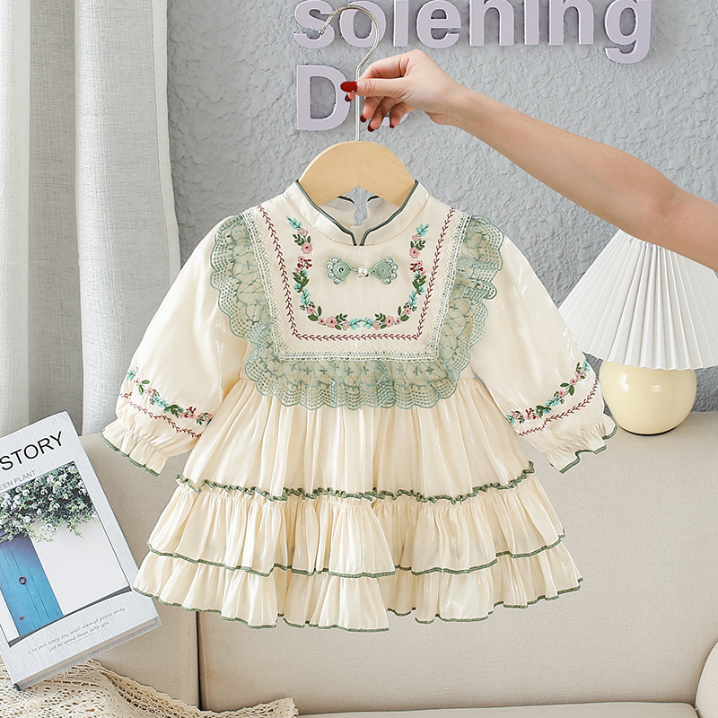 Tianjing Children's Clothing 2024 Spring New Girls' Dress Fashion Children's Spring and Autumn Long Sleeve Princess Dress