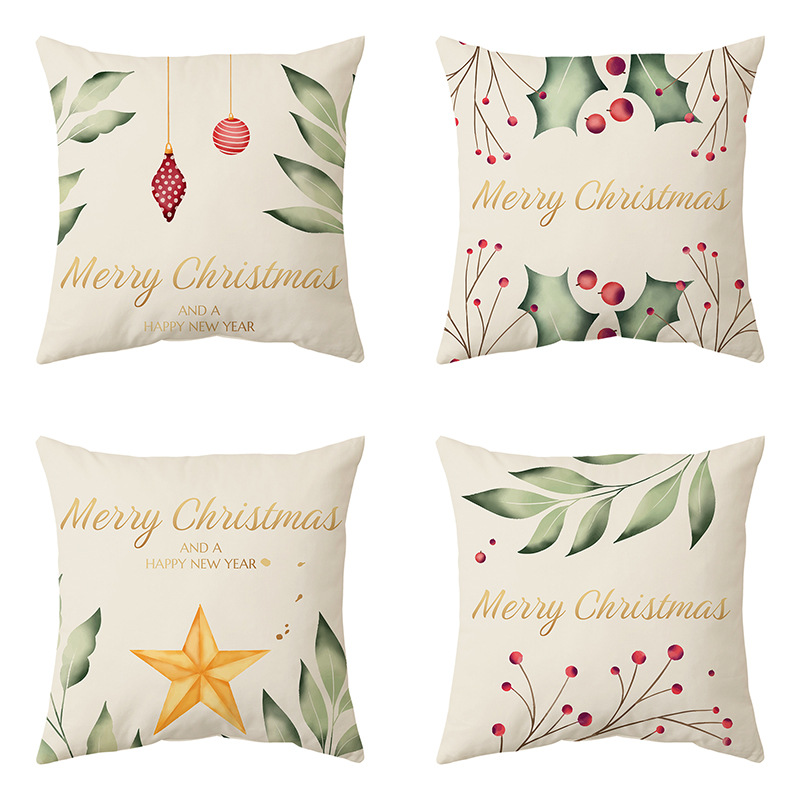 Amazon Hot Home Pillow Cover Christmas Series Simple Holiday Decoration Wholesale Couch Pillow Cushion Cover