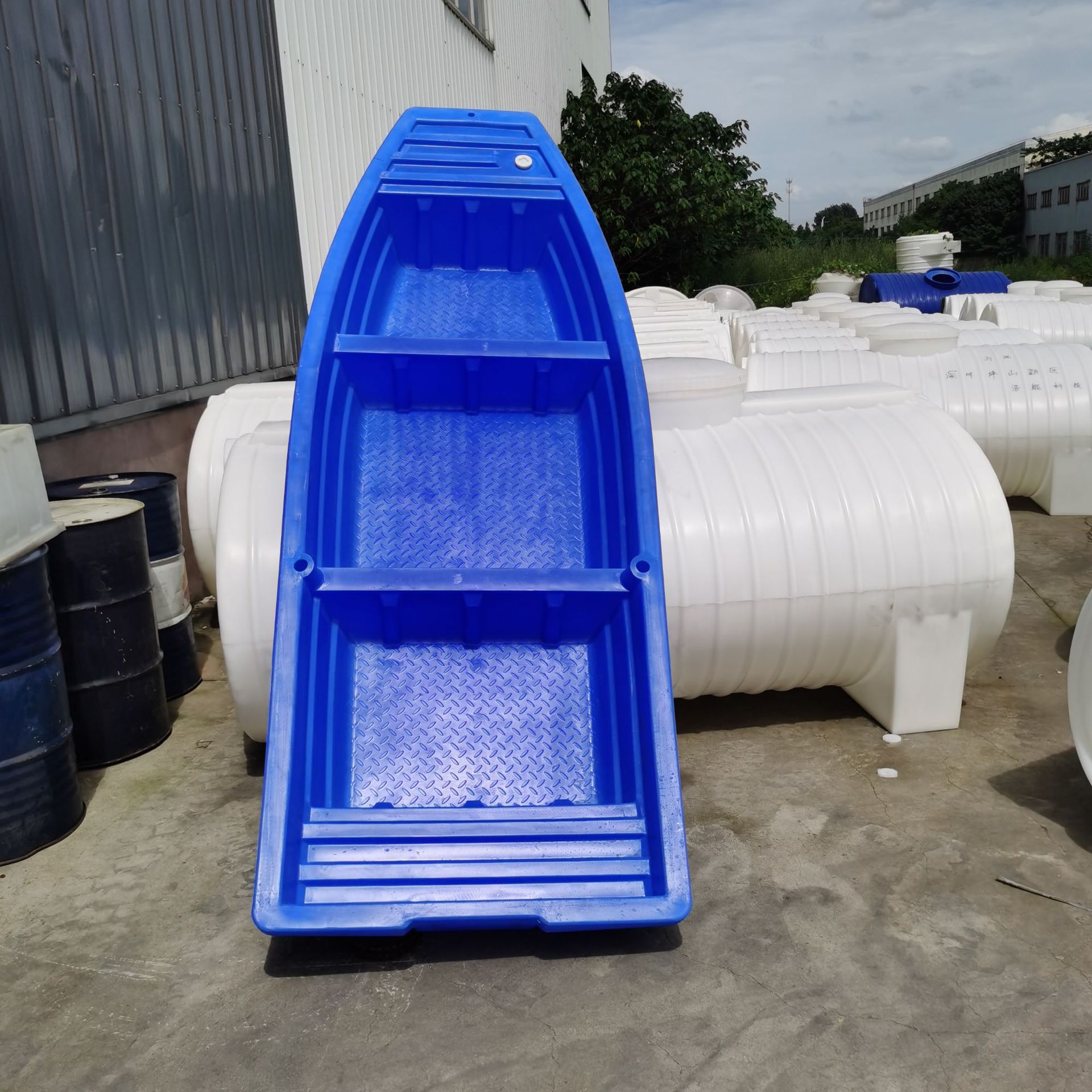 双层捕鱼打渔船6米牛筋塑料冲锋舟水产养殖船运输捕鱼活鱼舱小船