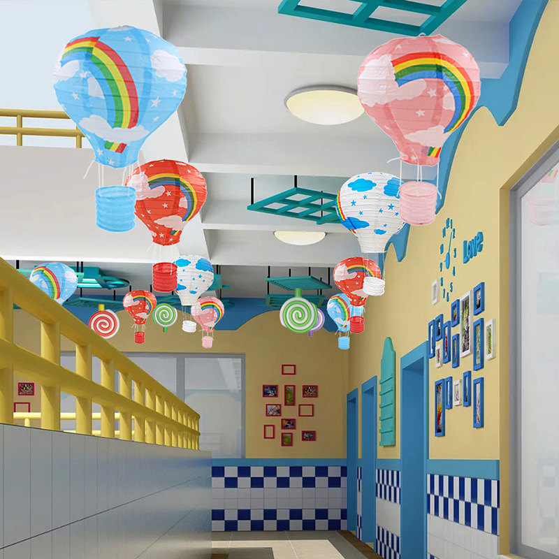 热气球装饰室内挂件幼儿园商场走廊超市吊顶挂饰场景道具棒棒糖