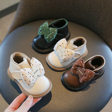 麦布熊婴儿童短靴蝴蝶结皮鞋冬季宝宝棉鞋女童学步鞋子韩版-包邮!
