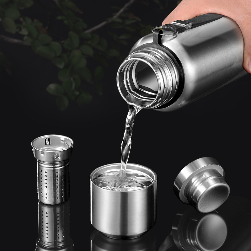 Tea Water Separation Thermos Cup Large Capacity Wholesale 304 Stainless Steel Thermos Cup Portable Thermos All Steel Thermos Cup