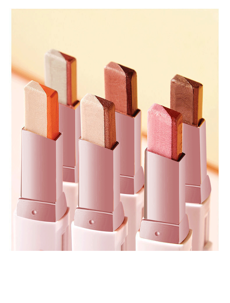 新款丝绒渐变双色眼影棒眼部修饰懒人双眼影裸妆不易晕染