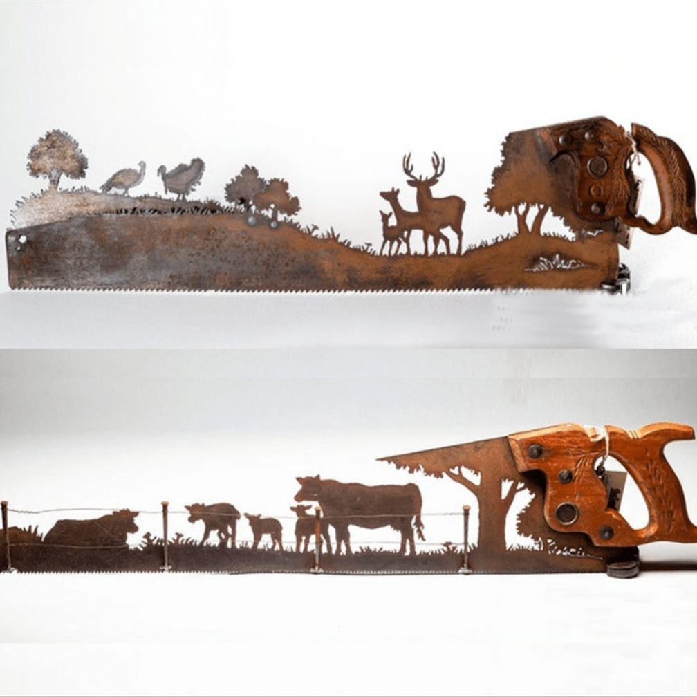 cut hand saw metal art 父亲节礼物金属复古锯片 纯铁不带木手柄