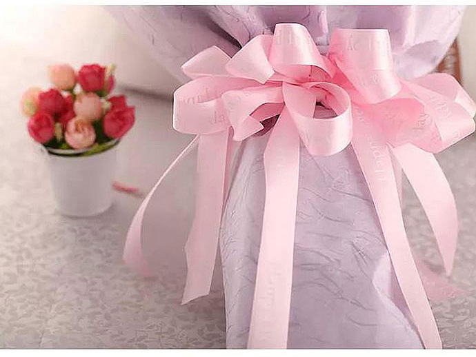 8分涤纶带英文字母丝带彩带缎带扎花玫瑰鲜花包装纸材料花艺花店