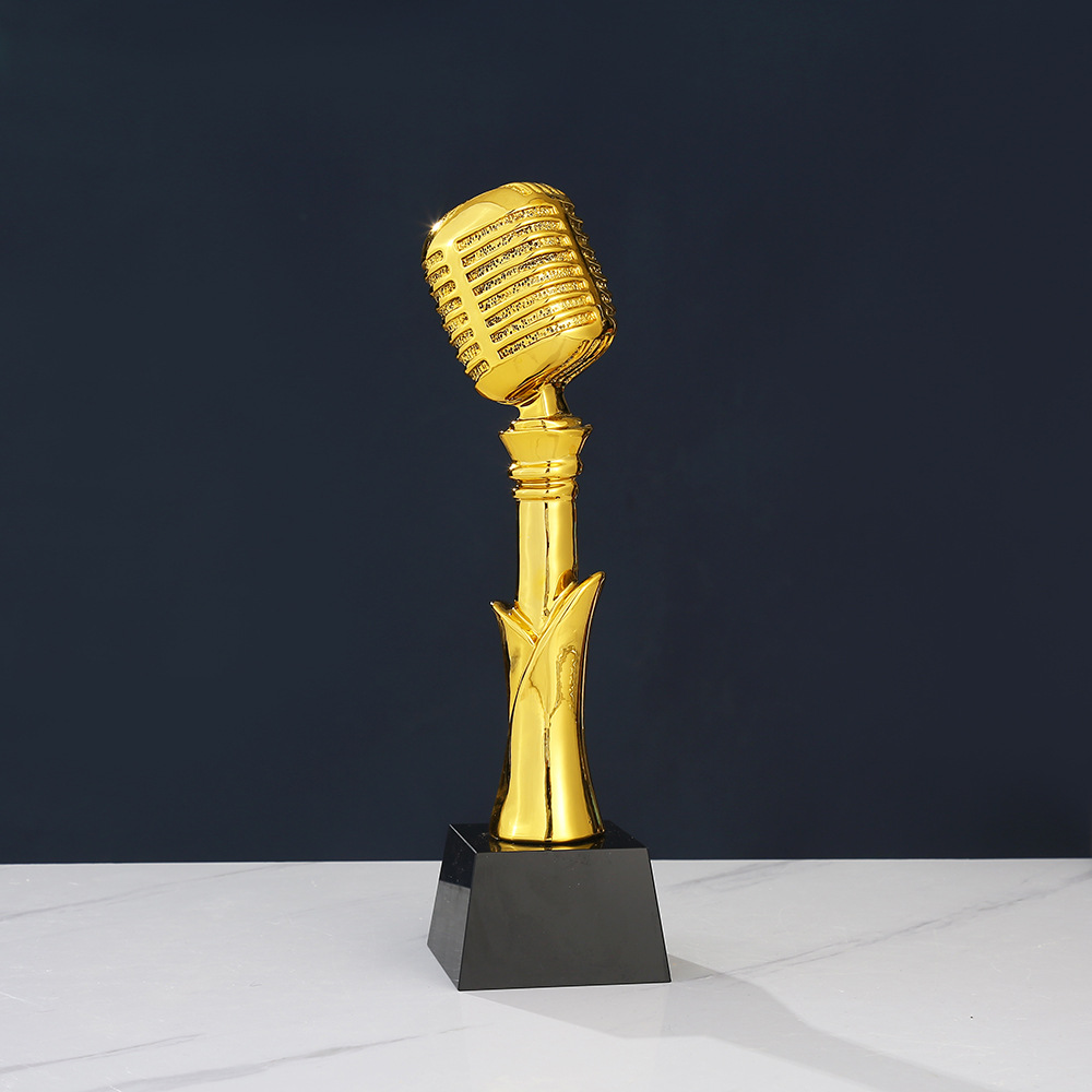 金话筒树脂奖杯好声音卡拉ok颁奖礼品麦克风唱歌比赛嘉奖纪念品