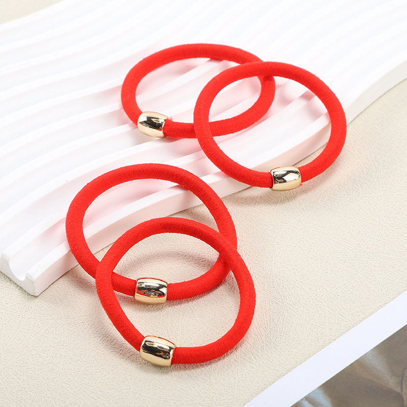 批发新年过年款大红色头绳结婚橡皮筋扎头发本命年高弹力喜庆发绳