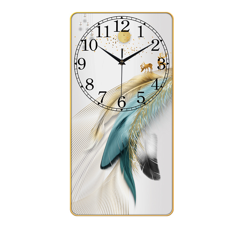 Household Modern Light Luxury Wooden Wall Clock Clock Dial Clear Travel Time Precision Quartz Clock Wall Decorative Density Board Clock