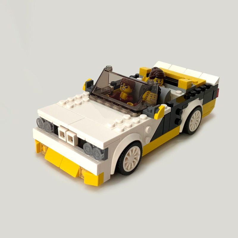 moc-67158宝马cabrio m3复古敞篷车跑车兼容乐高拼装套装玩具孩子