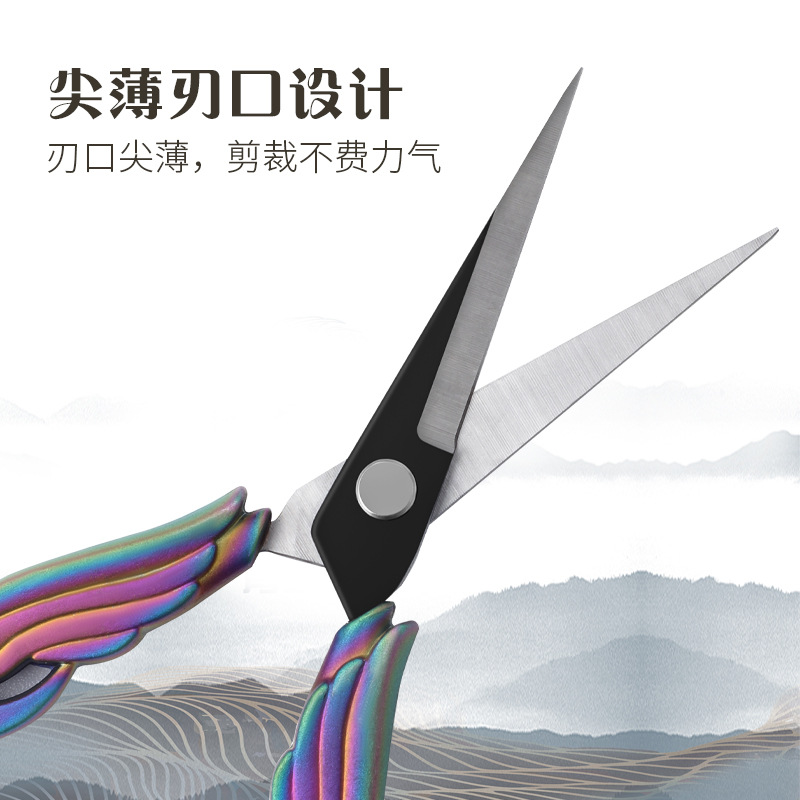 2023 New Black Blade Vintage Craft Orchid Scissors Super Sharp Thin Tea Bag Scissors Embroidery Professional Small Scissors