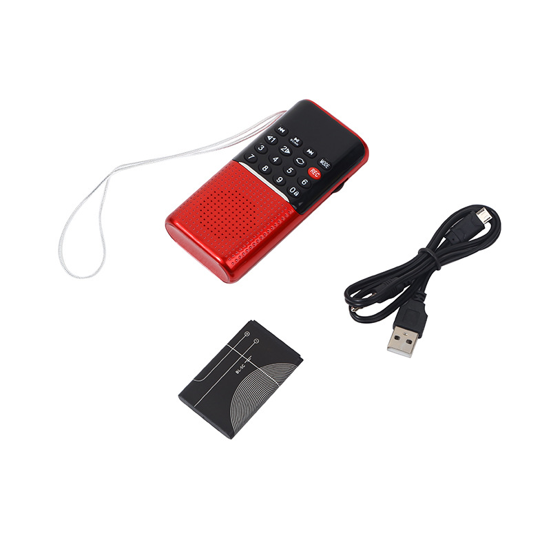 Push-Button Retro Red Old-Fashioned Radio Small Portable Middle-Aged Large Volume Speaker USB Charging Built-in Speaker