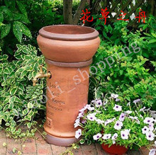 花园浇水全铜水龙头水栓景观花园红陶庭院阳台菜瓷陶瓷陶罐