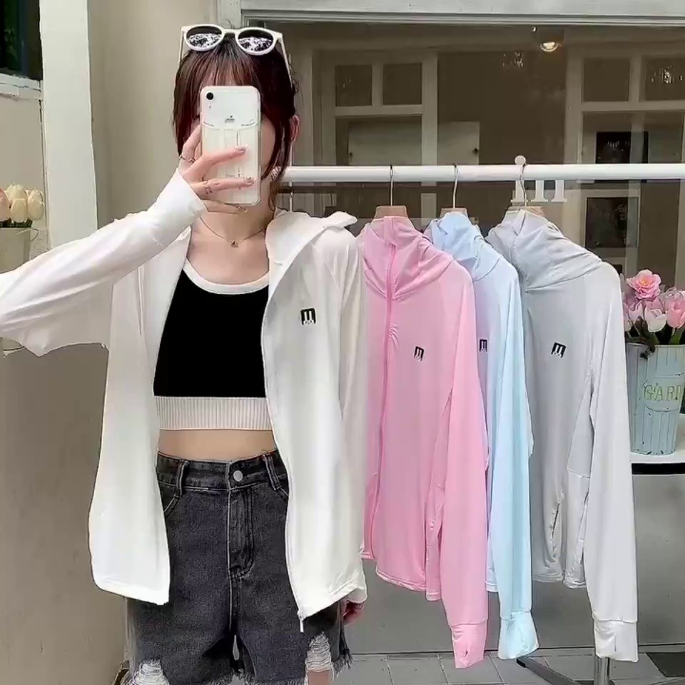 冰丝防晒衣女2023新款薄款遮阳连帽防晒披肩女防紫外线长袖外套女