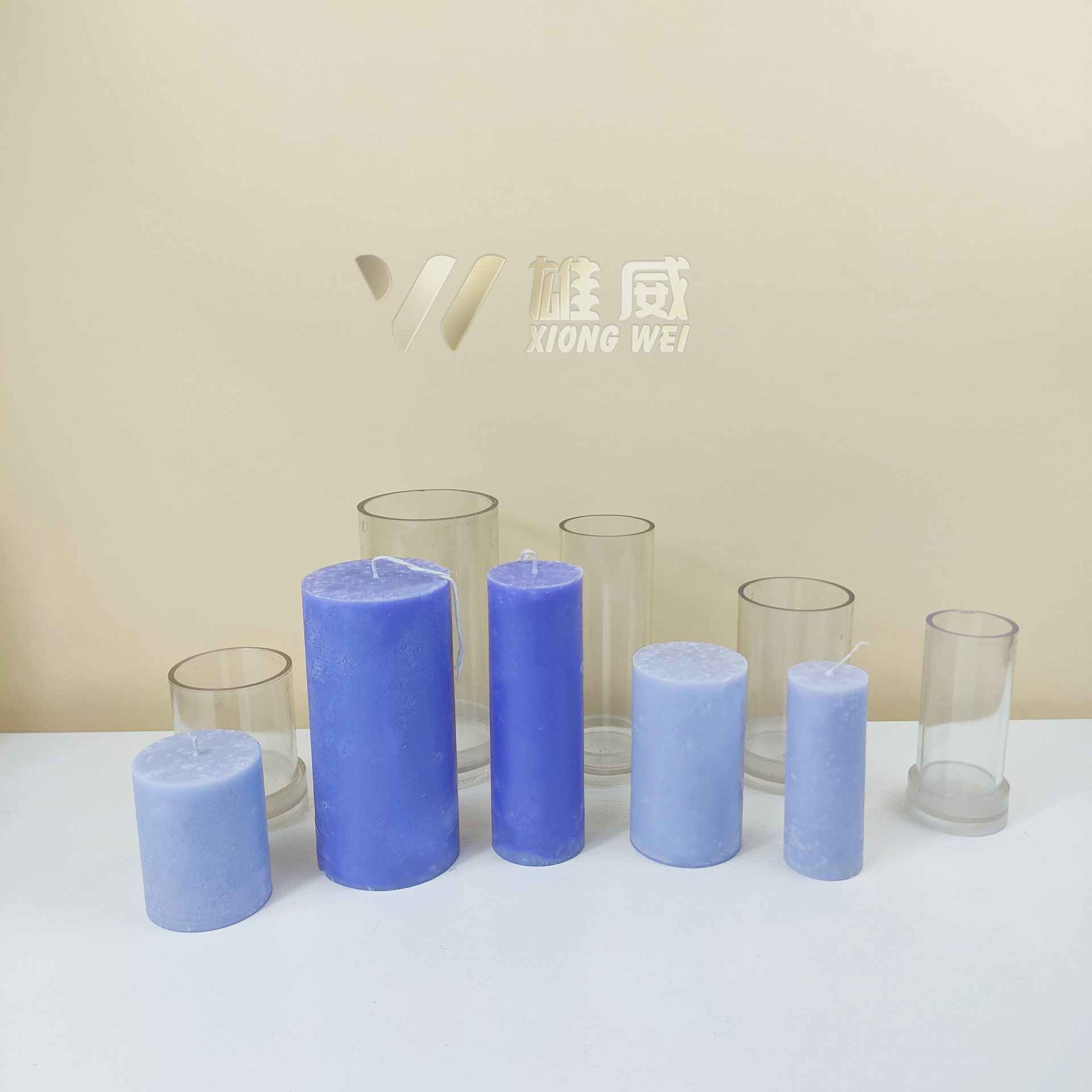 雄威塑料模具外贸款diy手工蜡烛模具平顶模具圆柱形蜡烛模具