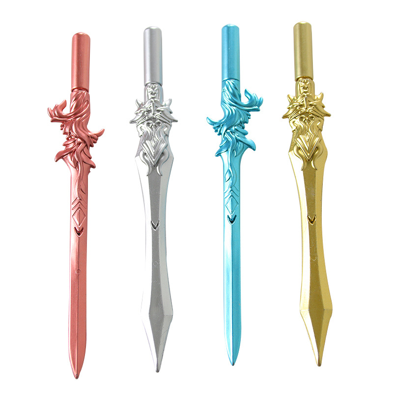 Creative the Male Phoenix Pursui Sword Pen Retro Weapon Gel Pen Student Prize Gift Writing Implement Water-Based Paint Pen Wholesale