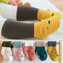 袜子秋冬季纯棉宝宝加厚保暖毛圈中长筒新生儿婴儿可爱防滑地板袜