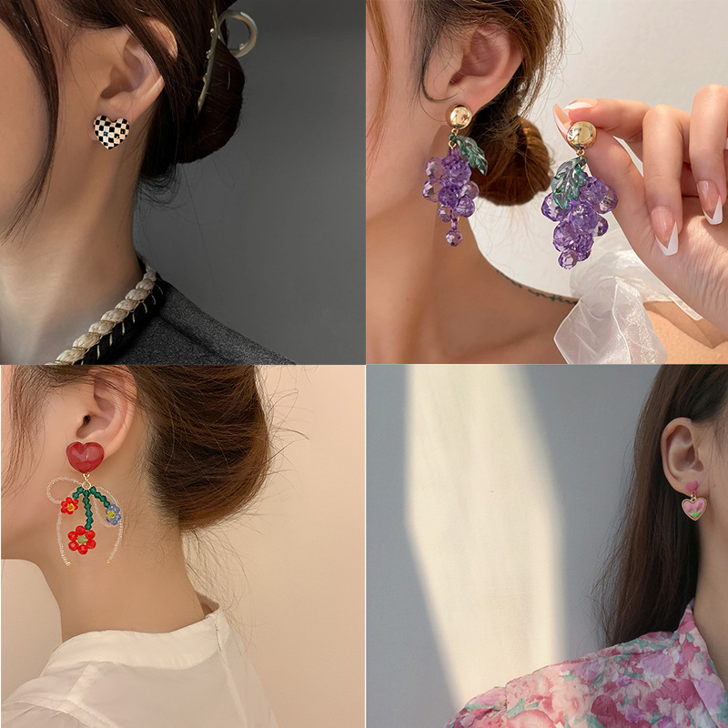 S925 High-Grade Retro Temperament Earrings Minority Simple Design Frosty Style Earrings Flower Earrings