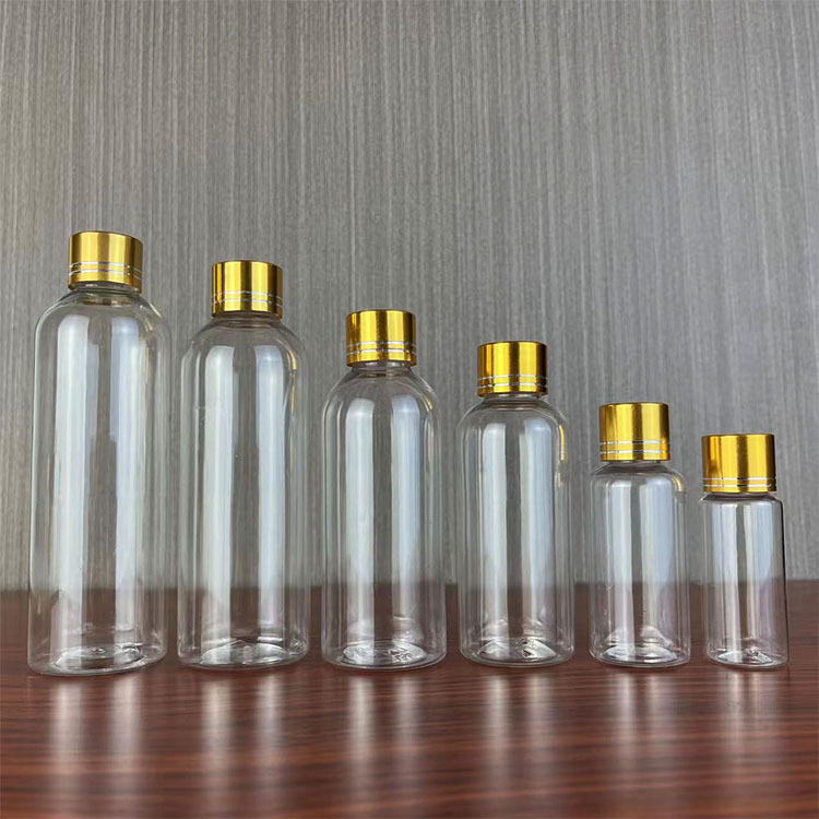 10 50 100ml塑料瓶PET透明分装瓶金属盖样品瓶精油瓶液体密封瓶子