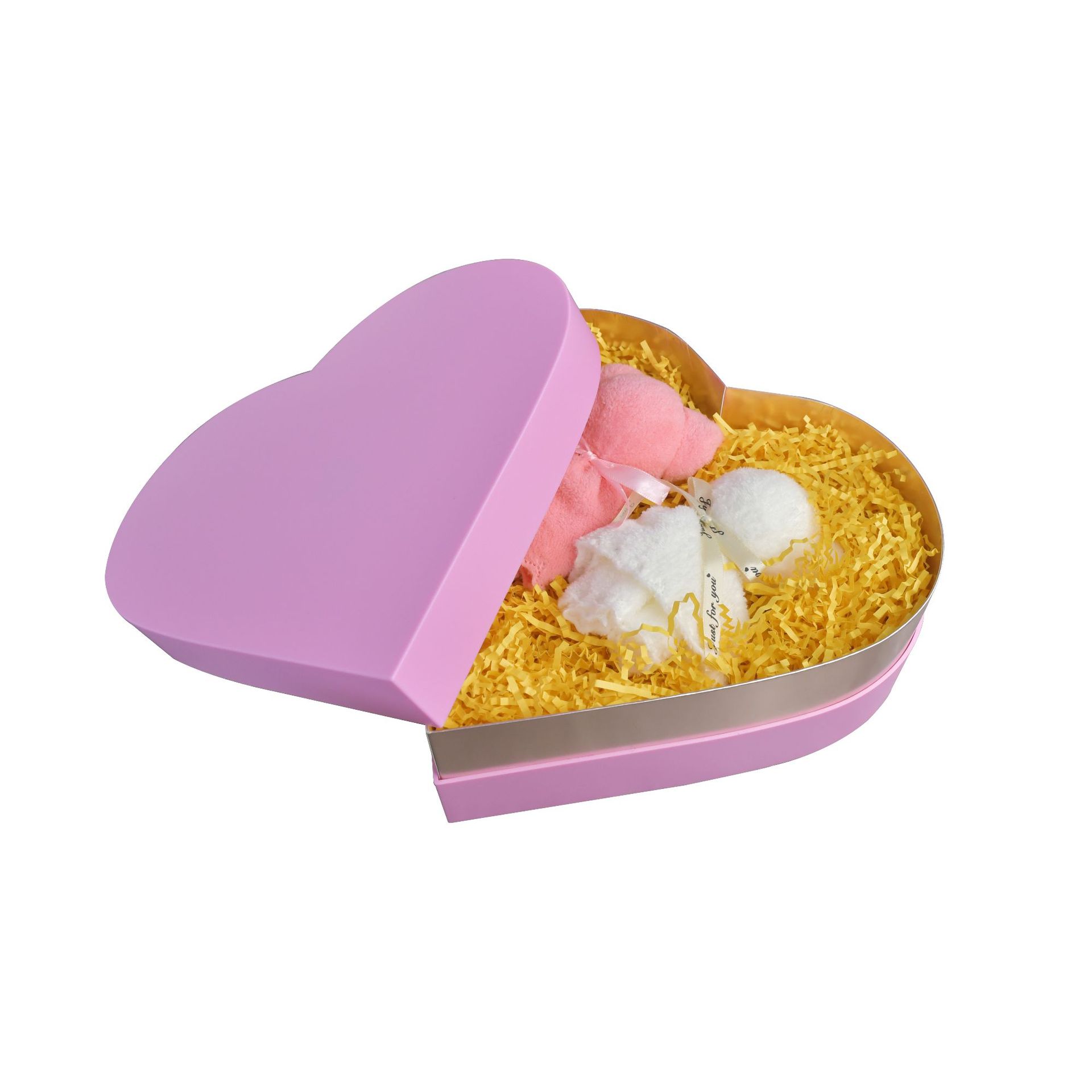 情人节心形礼品盒 天地盖生日礼物花盒爱心公仔盒 七夕心形包装盒