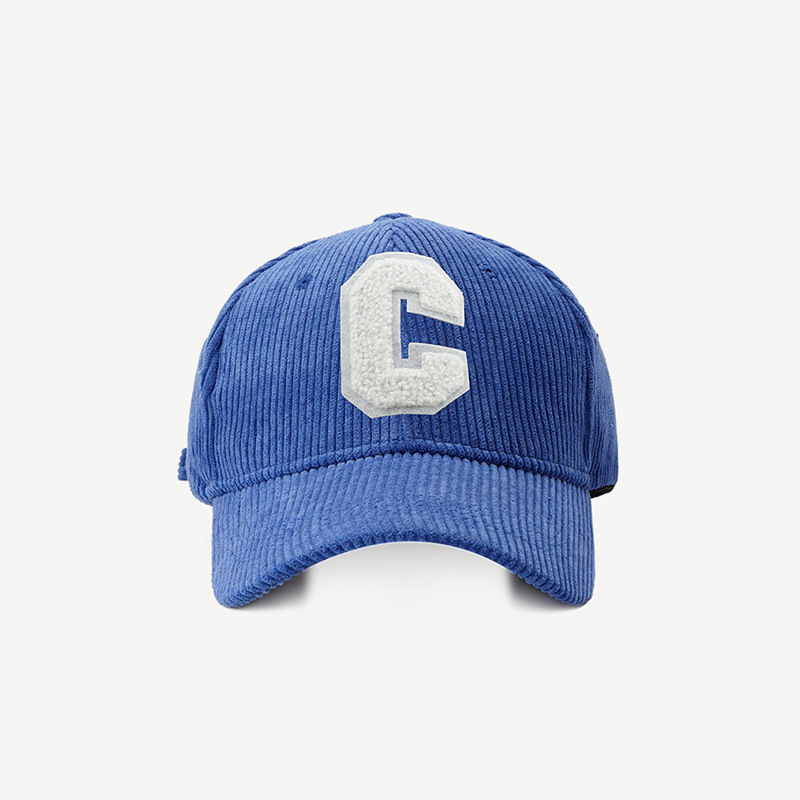 Baseball Cap for Women Autumn and Winter New Corduroy Sports C Letter Internet Celebrity Outdoor Same Style Men's Hard Top Peaked Cap