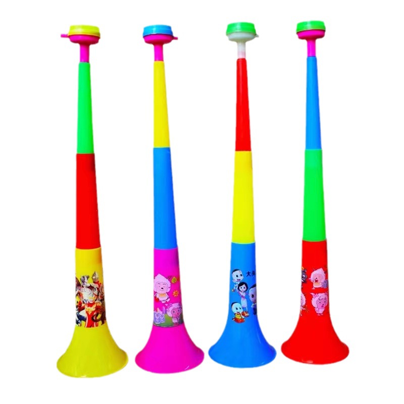 Children's Toys Wholesale Three-Section Printing Horn Thickened Cheering Props Blowing Stall Toy Horn