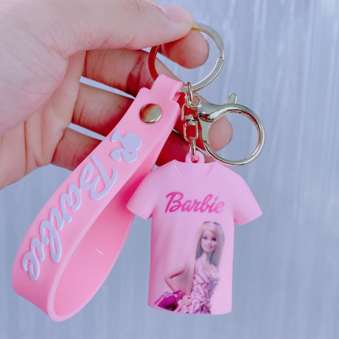 Cross-Border New Arrival Barbie Keychain Cartoon Barbie Peripheral Baby Doll Pretty Girl Schoolbag Pendant Key Chain