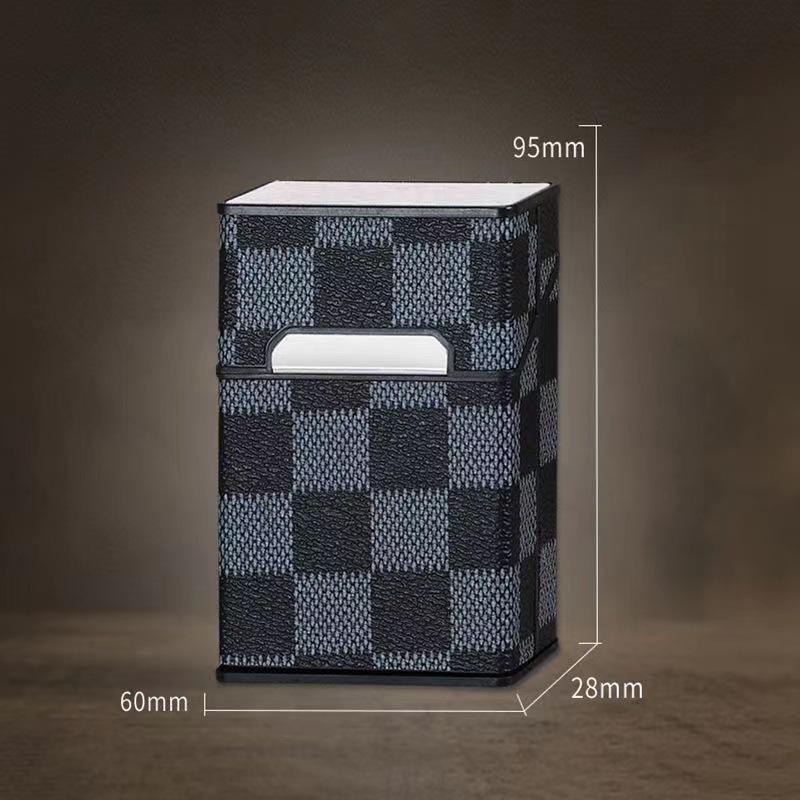 Cigarette Case 20 PCs Gift Box Leather Thick Cigarette Case Boys Personality Portable Magnetic Suction Cigarette Boxes Anti-Collision Moisture-Proof Girls