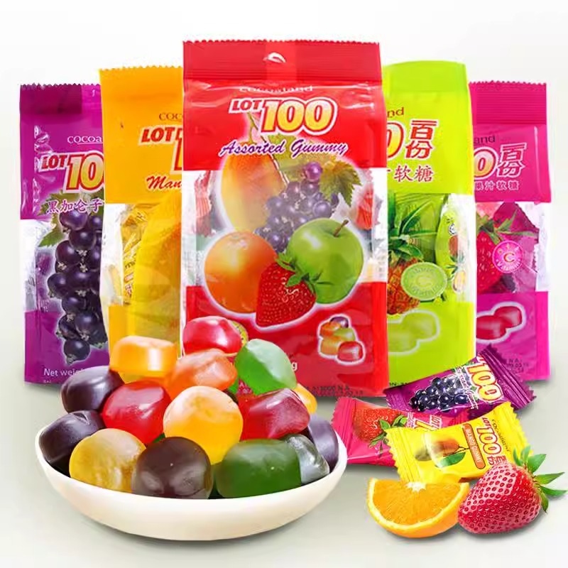 一百份果汁软糖150g袋装马来西亚进口水果软糖芒果什锦果汁软糖年