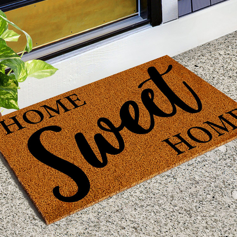 Cross-Border Imitation Coconut Palm Door Mat Entrance Mat Doorway Entrance Wire Ring Foot Mat Sanitary Stain-Resistant Earth Removing PVC Floor Mat