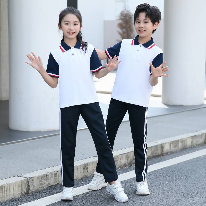 新款夏季短袖中学生校服高中班服套装比赛服男女运动服两件套印字