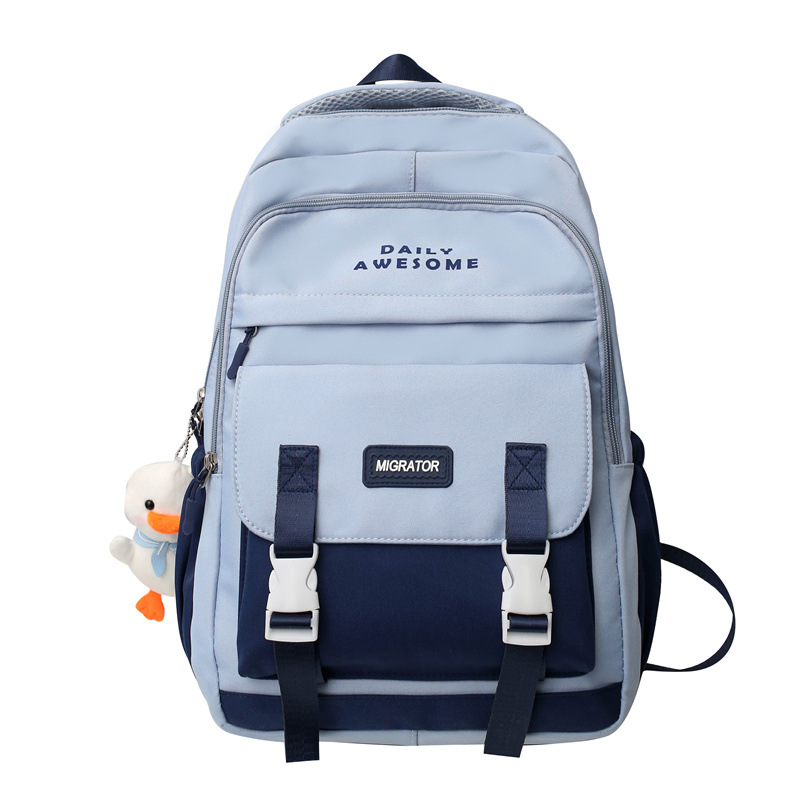 2023 New Fashion Trendy Computer Bag Contrast Color Large Capacity Backpack Student Schoolbag Ladies Korean Backpack