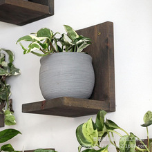 实木创意设计墙架隔板植物书籍装饰品摆件墙上收纳架批发