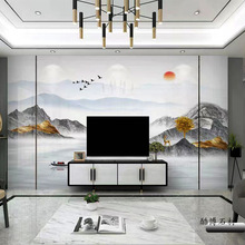 岩板背景墙800x2600人造大理石板材现代客厅瓷砖电视墙加工定制
