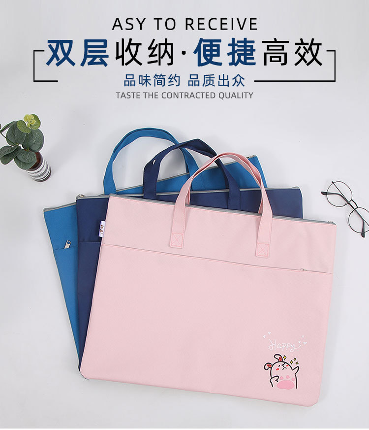 手提拉链帆布文件袋学生试卷大规格美术纸类收纳袋办公资料袋批发