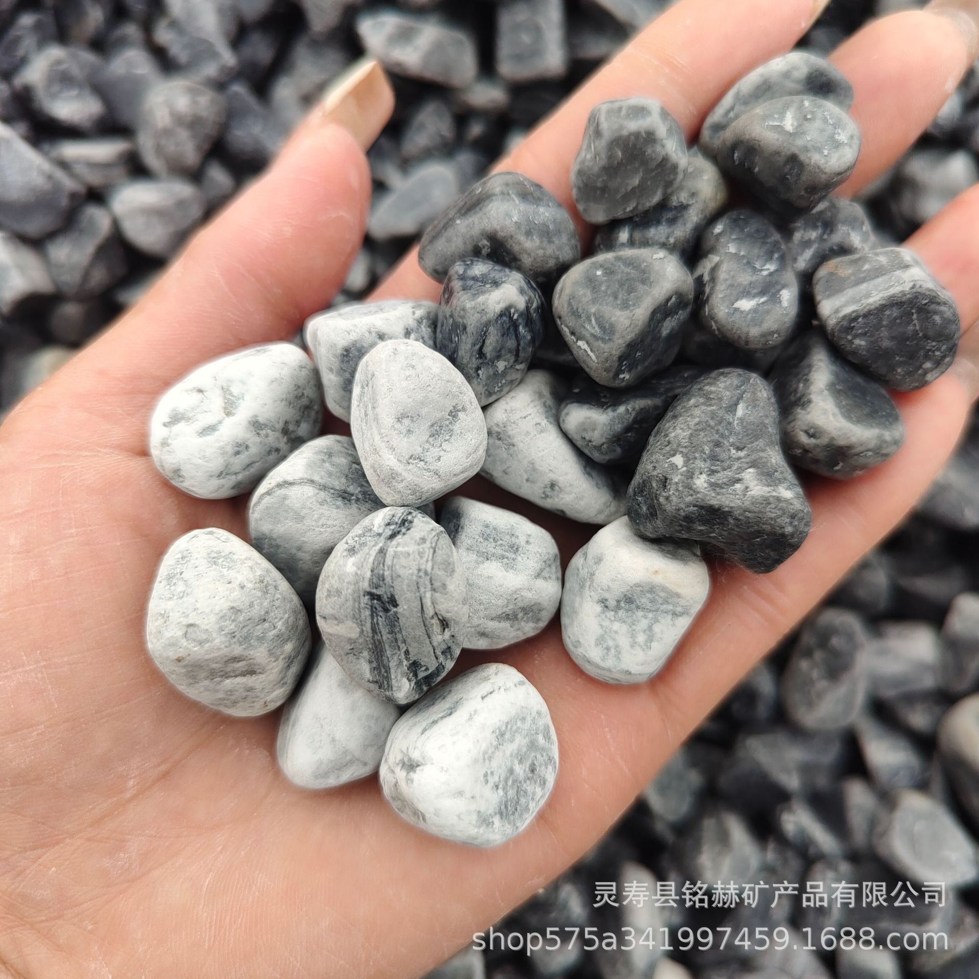 灰石子源头厂家批发水磨石胶黏石透水地坪骨料深灰浅灰水洗砾石