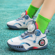 2023夏季儿童旋转纽扣篮球鞋男童时尚运动鞋女孩户外休闲跑步鞋子