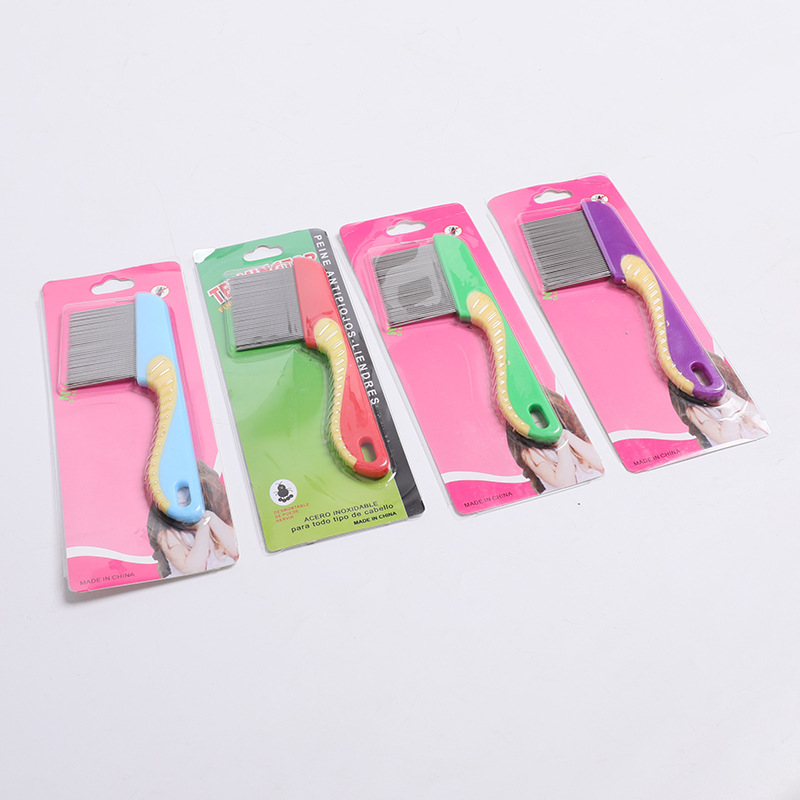 Factory Wholesale Haima Long Needle Pet Stainless Steel Dense Gear Flea Comb One-Click Hair Removal and Hair Removal Pet Comb