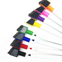 厂家制造可擦带磁带刷白板笔 斜头水性干擦笔 带擦磁性彩色马克笔